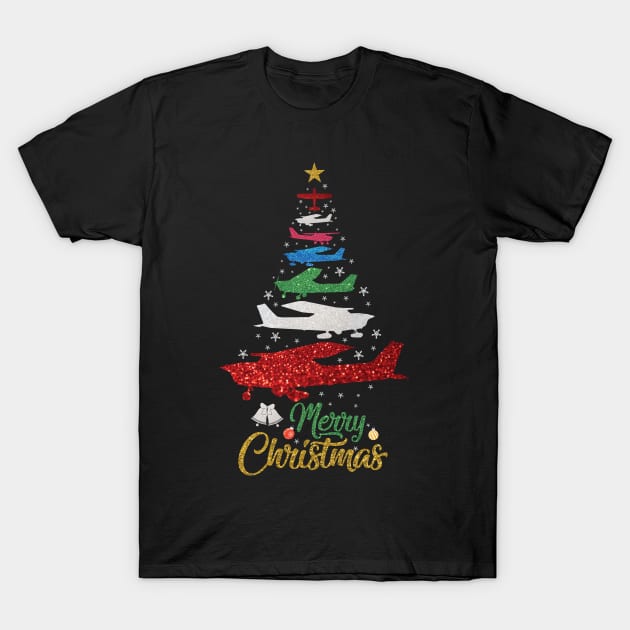 Cessna 172 Christmas shirt-Pilot T-Shirt by sudiptochy29